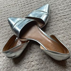J. Crew Silver Mirror D’orsay flats size 8
